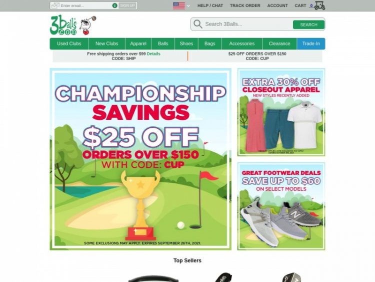 $50 Off $250 at 3Balls Coupon Code