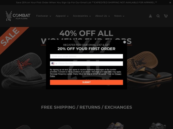 Combat Flip Flops coupon codes